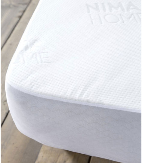 Nima Protective Cover Double Waterproof with Skirt Jacquard White 150x200+30cm