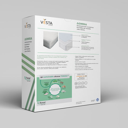 Vesta Home Schutzauflage Über-Doppel Wasserdicht mit Rock Domna Weiß 160x200+30cm