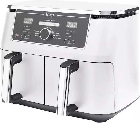 Ninja Foodi Air Fryer with Double Detachable Bucket 9.5lt White