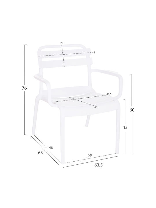 Gartenstühle Polypropylen Korver Weiße 48x67x46cm