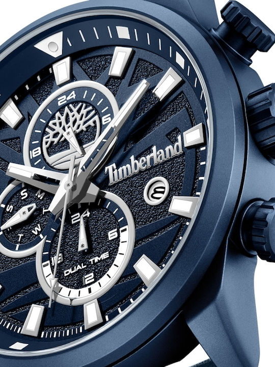 Timberland Henniker II Men's Watch 46mm Battery with Blue Leather Strap