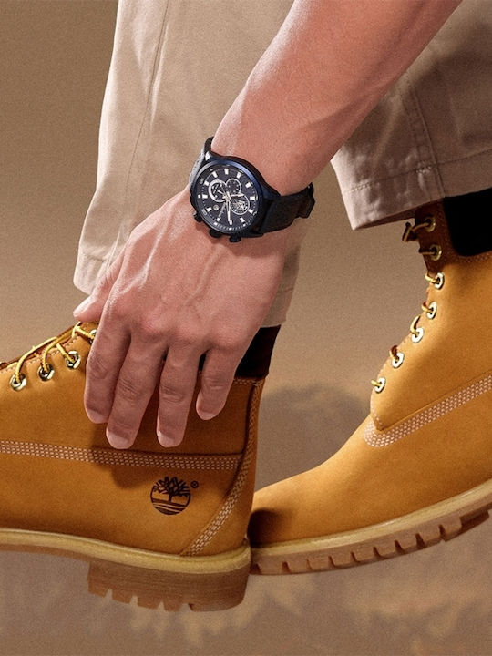 Timberland Henniker II Men's Watch 46mm Battery with Blue Leather Strap