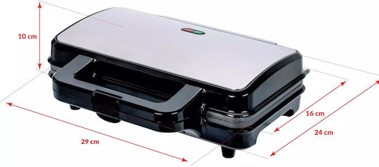 MPM Τοστιέρα για 2 Τοστ 900W Inox