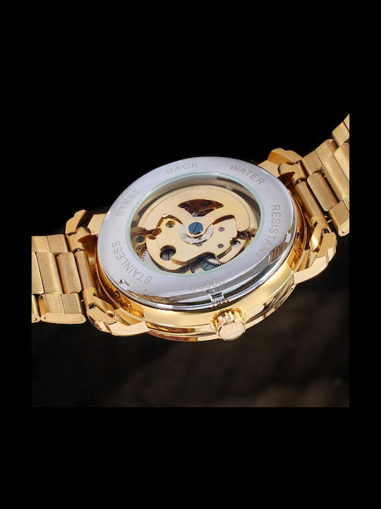 Forsining Ceas Bărbați 20mm Automat Cu Brățară Din Metal Aurie