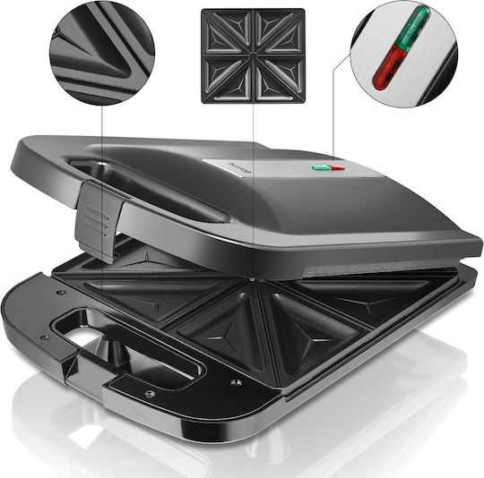 Huslog Sandwich Maker for for 2 Sandwiches Sandwiches 1400W Black