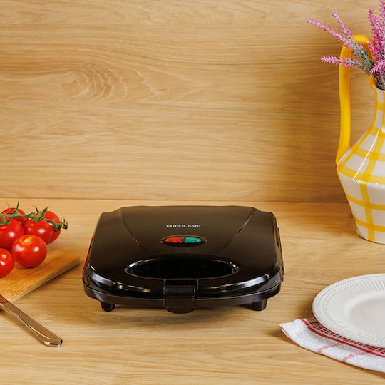 Eurolamp Sandwich Maker for for 2 Sandwiches Sandwiches 800W Black
