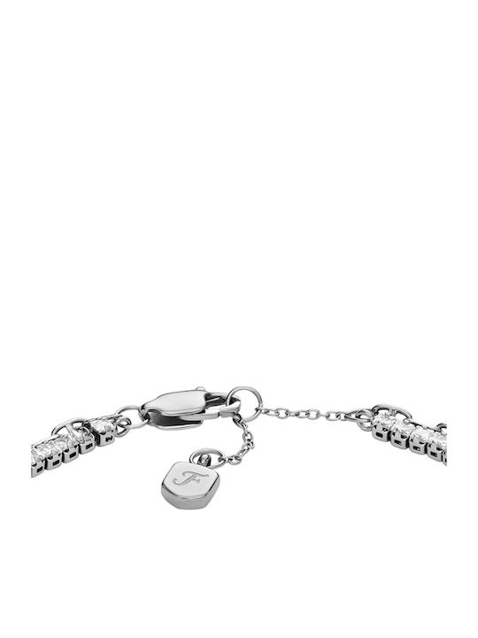 Fossil Brățară Pentru Femei Riviera Din Argint Cu Zircon 19cm
