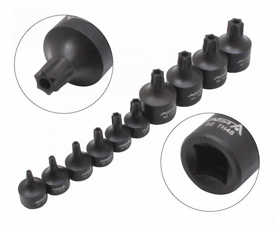 Set de biți Torx Impact 1/4" 3/8" cu orificiu