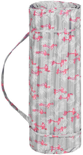 Saltea de plajă pliabilă din spumă, ultra-ușoară, cu pernă și mâner de transport, 60x180cm, roz flamingo, gri
