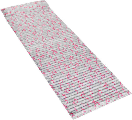 Saltea de plajă pliabilă din spumă, ultra-ușoară, cu pernă și mâner de transport, 60x180cm, roz flamingo, gri