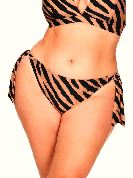 Bikini Set Top & Slip Bottom Brown Animal Print