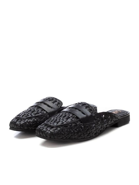 Flat Δερμάτινα Mules σε Μαύρο Χρώμα
