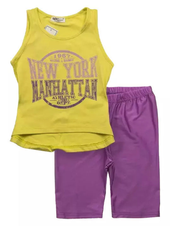 Kids' Set with Leggings Summer 2pcs Lemon