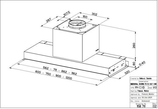 Faber In-Nova Zero Drip A60/2 Μηχανισμός Απορρόφησης 60cm Γκρι