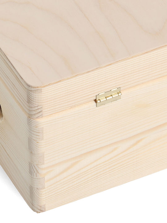 Wooden Storage Box with Lid Beige 30x20x15cm 1pcs