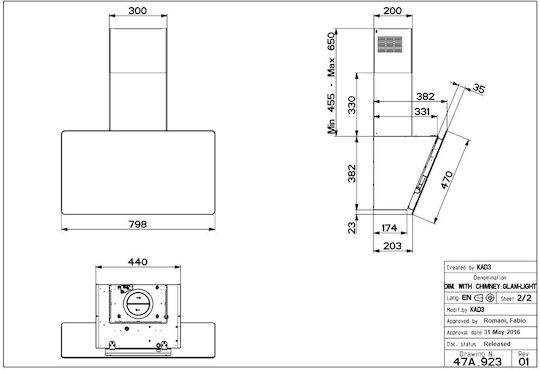 Faber SM A80/2 Kamin-Dunstabzug 80cm Beige