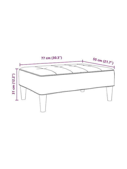 Hocker Fußhocker Gepolstert mit Samt Yellow 77x55x31cm