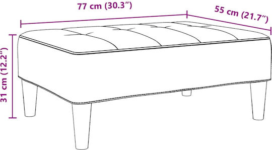 Hocker Fußhocker Gepolstert mit Samt Yellow 77x55x31cm