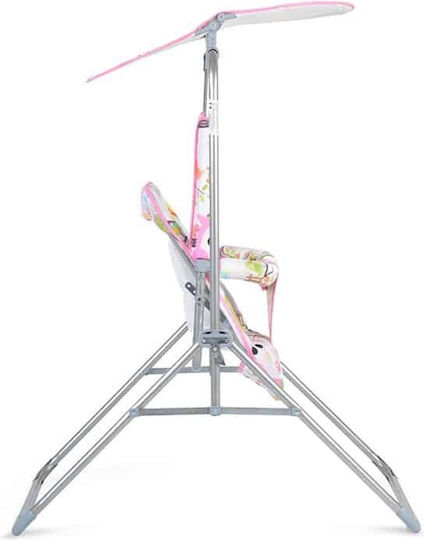 Moni Metal Kids Swing with Protector and Seat Belt Funny for 6+ Years Pink