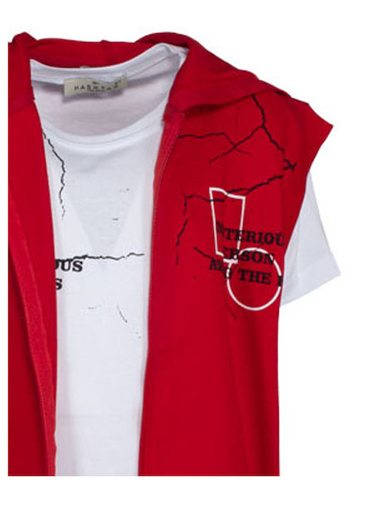 Kids' Set with Shorts & Outerwear Summer 3pcs Red