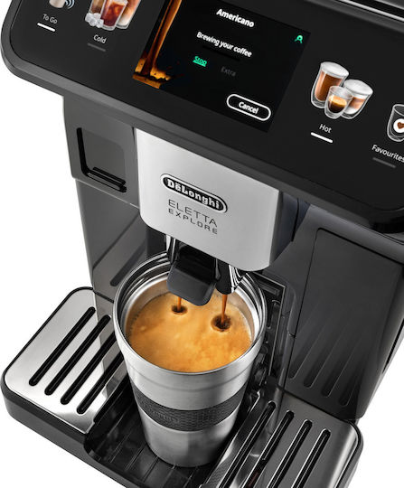 De'Longhi Eletta Explore Automatic Espresso Machine 1450W Pressure 19bar with Grinder Black