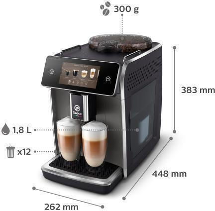 Saeco GranAroma Deluxe Автоматична Еспресо Кафемашина 1500W Налягане 15bar за Капучино с Мелачка и Wi-Fi Черна SM6682/10