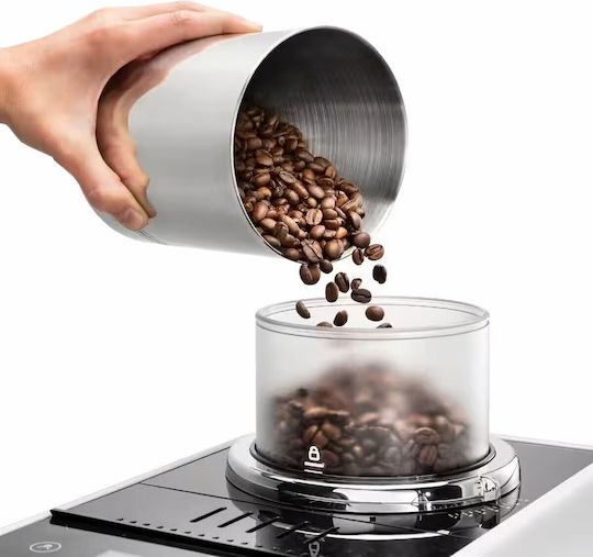 De'Longhi Rivelia Automatic Espresso Machine 1450W Pressure 19bar for Cappuccino with Grinder White