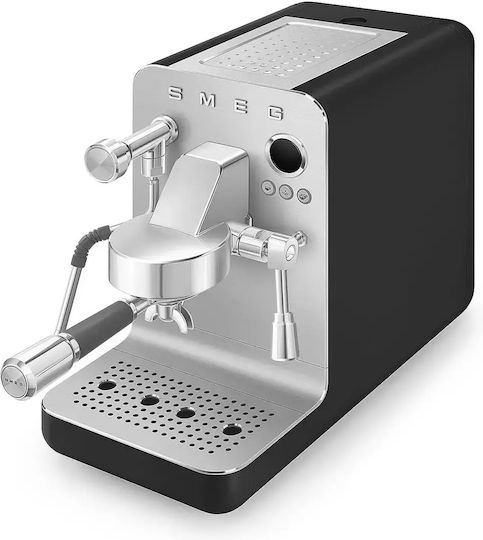 Smeg Μηχανή Espresso 1650W Πίεσης 15bar Μαύρη EMC02BLMEU