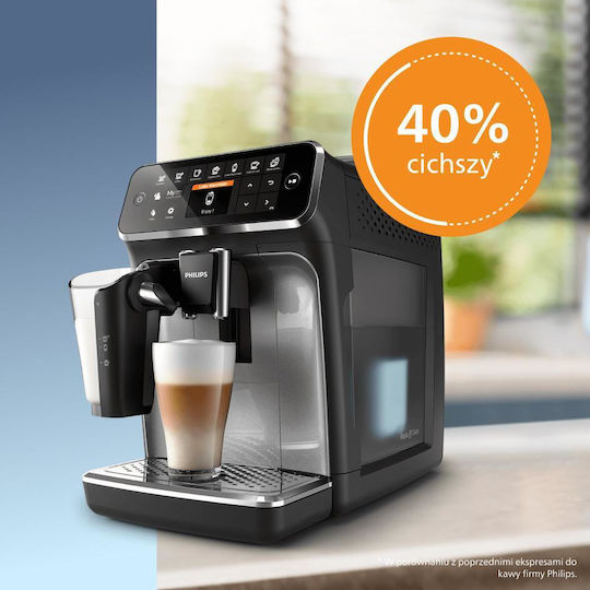Philips Series 4300 Automatic Espresso Machine 1500W Pressure 15bar for Cappuccino with Grinder Black