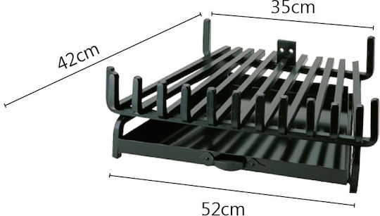 Zogometal Metallisch Kaminrost Gerade ohne Aschenbecher 52x42cm