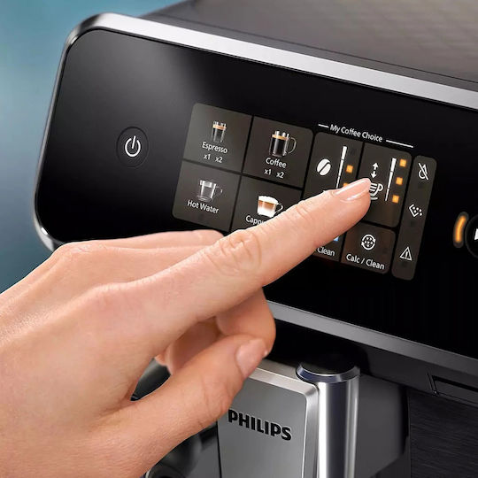 Philips Series 2300 Αυτόματη Μηχανή Espresso 1500W Πίεσης 15bar με Μύλο Άλεσης Μαύρη EP2330/10