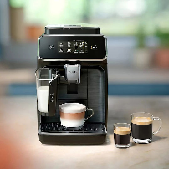 Philips Series 2300 Αυτόματη Μηχανή Espresso 1500W Πίεσης 15bar με Μύλο Άλεσης Μαύρη EP2330/10