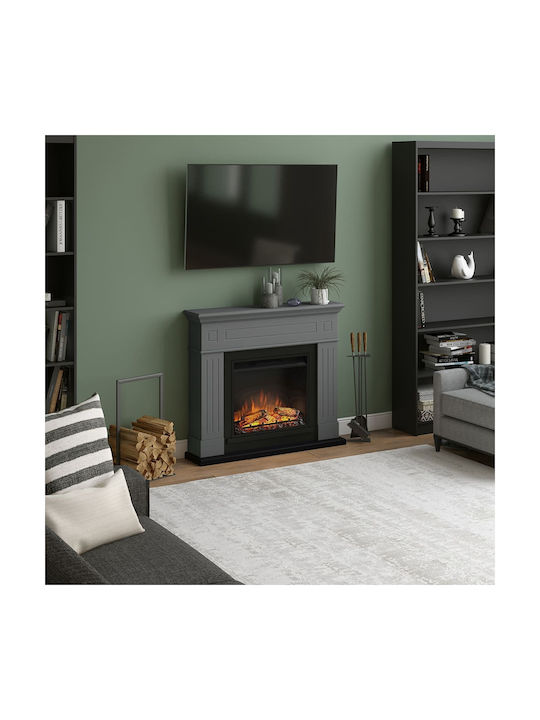 Tagu Larsen Floor Electric Fireplace 1500W 110x94.9cm Gray