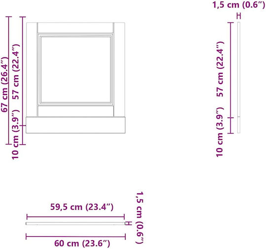 Vidaxl Dishwasher Panel Porto Concrete Gray 60x1.5x67 cm