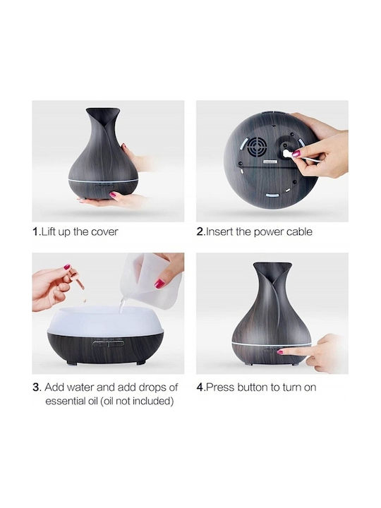 LED Aromatherapie-Diffusor Aroma mit Timer Braun 400ml HP-01