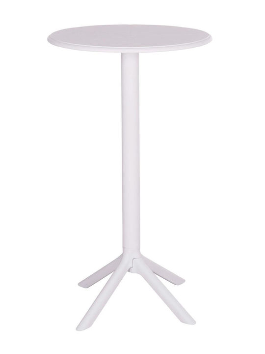 Tisch Bar für kleine Außenbereiche Zusammenklappbar Terrin White 61x61x107cm
