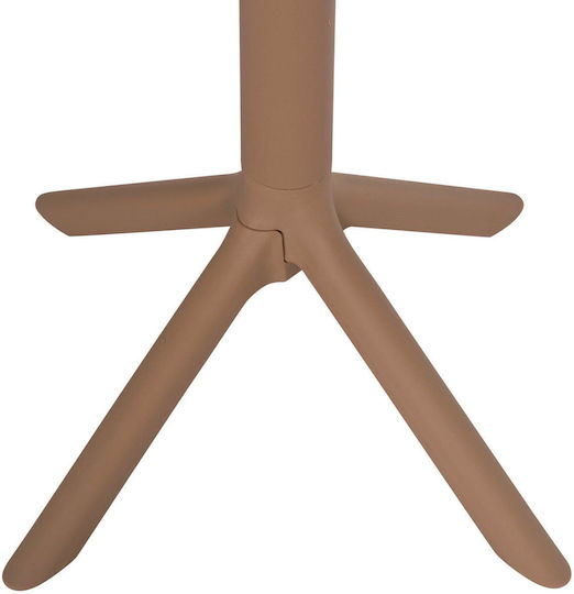 Catering Table for Small Outdoor Spaces Made of Polypropylene Foldable Terrin Cappuccino 60.5x60.5x75cm