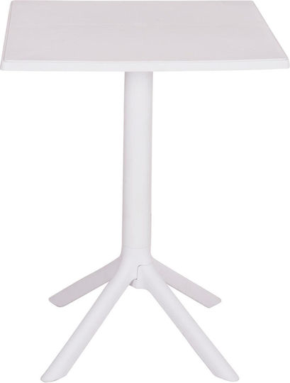 Terrin Sitting Room Outdoor Foldable Polypropylene Table White 60.5x60.5x76.5cm