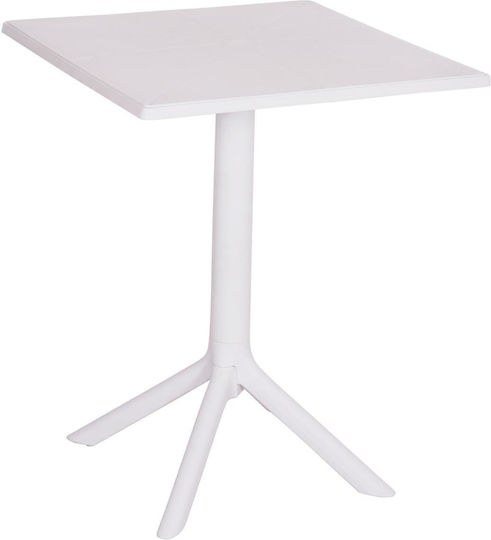 Terrin Sitting Room Outdoor Foldable Polypropylene Table White 60.5x60.5x76.5cm