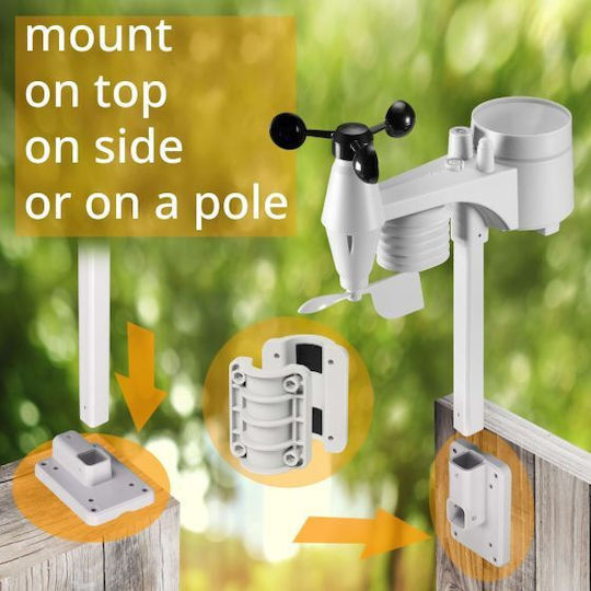 Bresser WIFI ClearView Weather Center 7-in-1 Wireless Digital Weather Station Tabletop Black