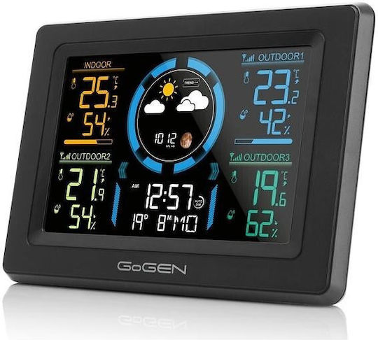 GoGEN ME3397B Ασύρματος Μετεωρολογικός Σταθμός Ψηφιακός Επιτραπέζιος Μαύρος