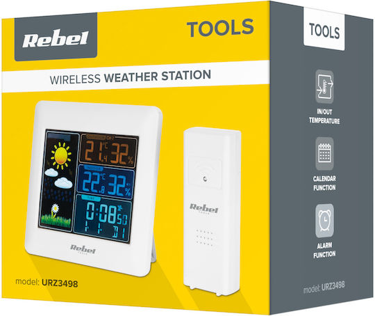 Drahtlos Wetterstation Digital Tischplatte Weiß