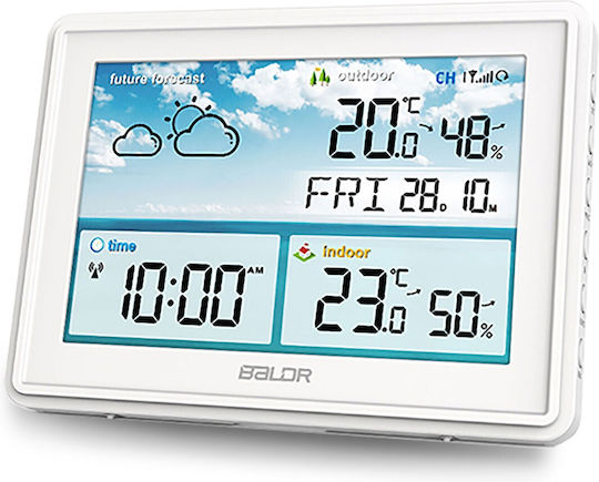 Baldr BD-909 Drahtlos Wetterstation Digital Tischplatte Weiß