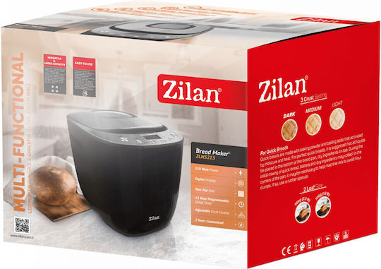 Zilan Bread Maker 550W with Container Capacity 900gr and Baking Programs