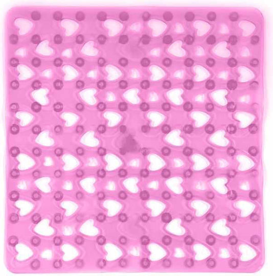 Dimitracas Octopus Hearts Rutschfeste Duschmatte mit Saugnäpfen Rosa 54x54εκ.