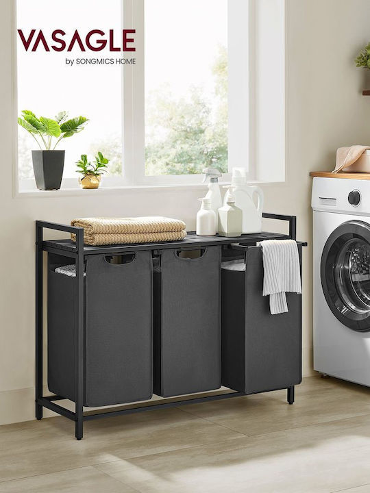 Vasagle Καλάθι Απλύτων Μεταλλικό 114lt 92.5x33x72cm Μαύρο
