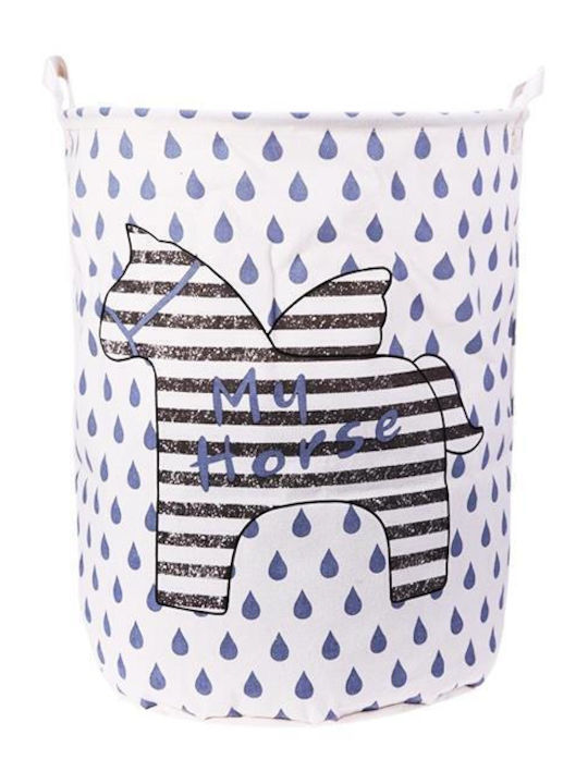 Next Pegasus Stripes Laundry Basket Fabric Folding 45x45x48cm White