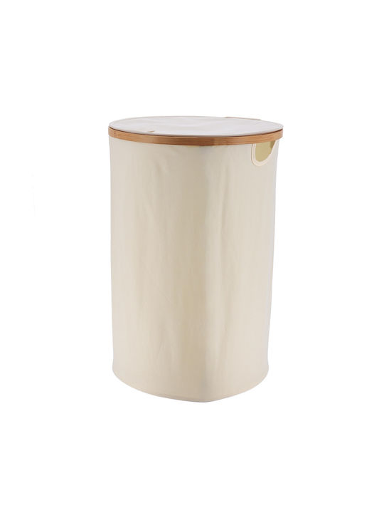 Eurocasa Fabric Laundry Basket with Cap 30x30x60cm Beige Eurocasa Fabric Laundry Basket with Cap 30x30x60cm Beige
