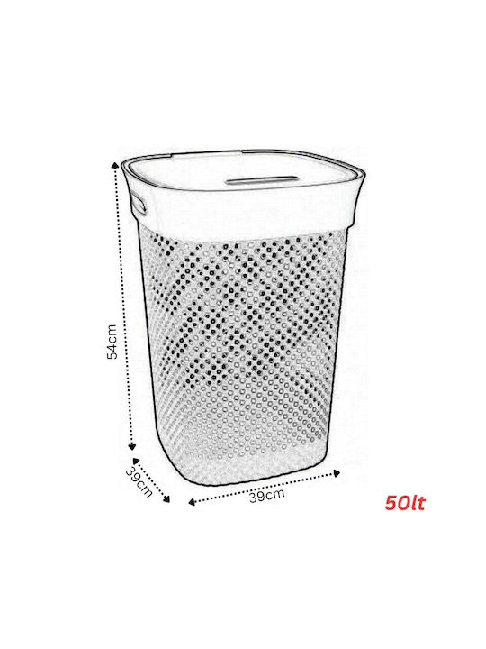 Plastmeccanica 234.451M097 Laundry Basket Plastic 50lt with Cap 39x39x54cm Black