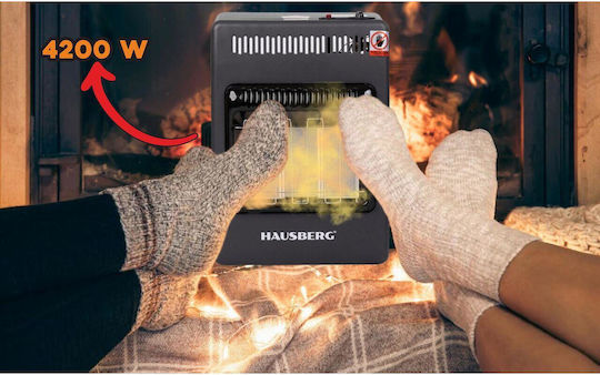 Hausberg Ceramic Gas Heater 4200W Black 32x26x52cm